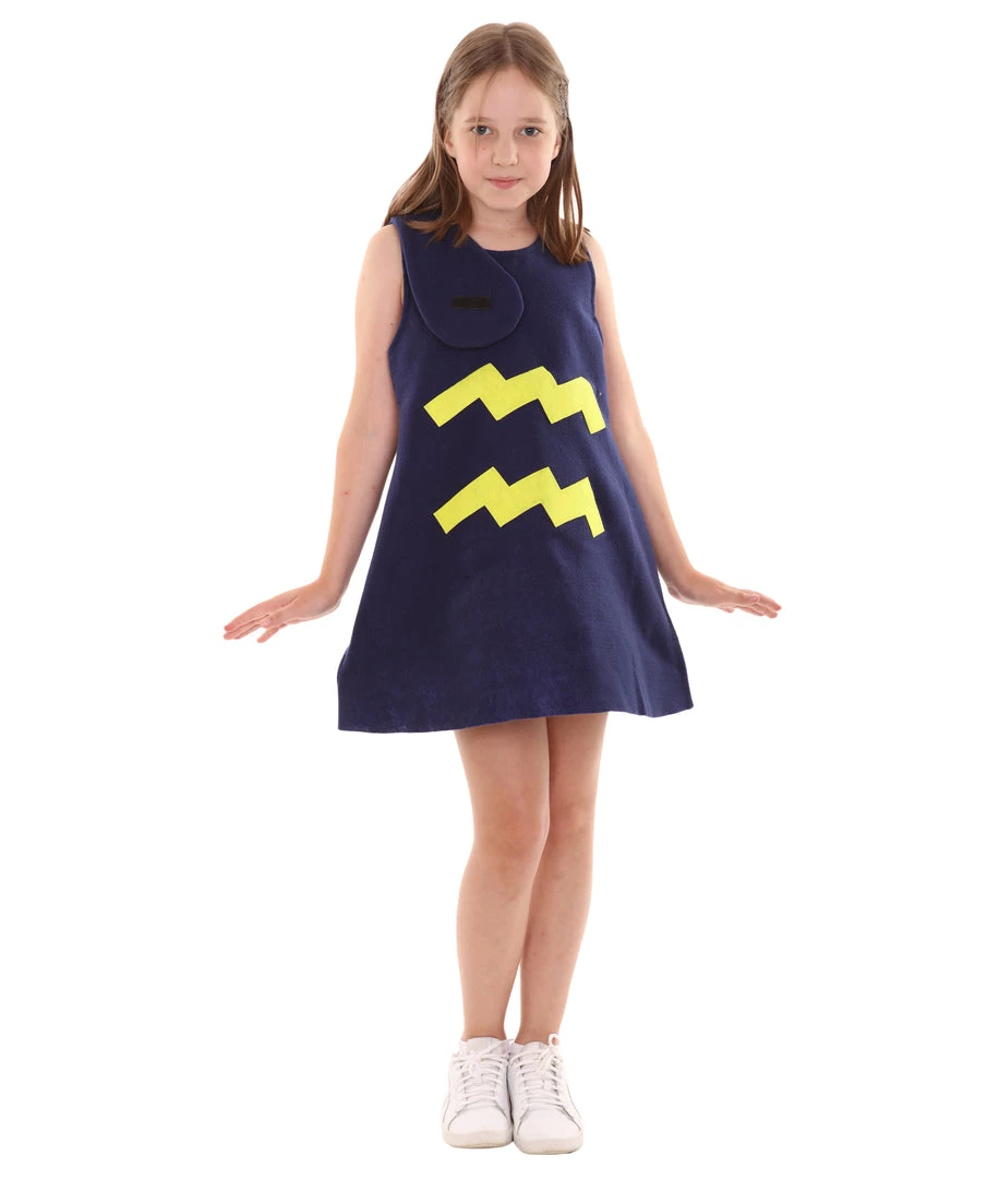 HPO Child's Girl 12 Constellation Of Aquarius Party Troll Dress Costume | Blue Halloween Costume 1 HPO Child's Girl 12 Constellation Of Aquarius Party Troll Dress Costume | Blue Halloween Costume