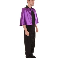 HPO Adult Men's Vampire Cape Costume | Purple & Black Halloween Costume