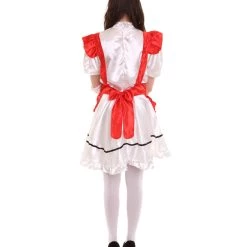 HPO Adult Women's Anime Cosplay French Maid Fancy Uniform Costume | Red Cosplay Costume