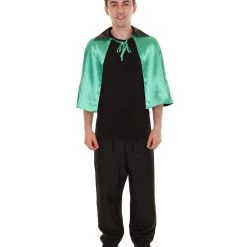 HPO Adult Men's Vampire Cape | Green & Black Halloween Costume