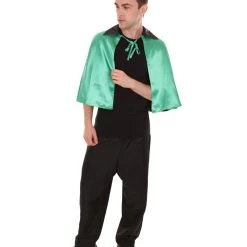 HPO Adult Men's Vampire Cape | Green & Black Halloween Costume