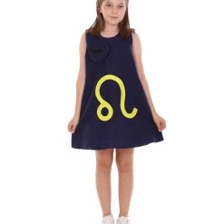 HPO Child's Girl 12 Constellation Of Leo Party Troll Dress Costume | Blue Halloween Costume