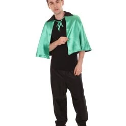 HPO Adult Men's Vampire Cape | Green & Black Halloween Costume