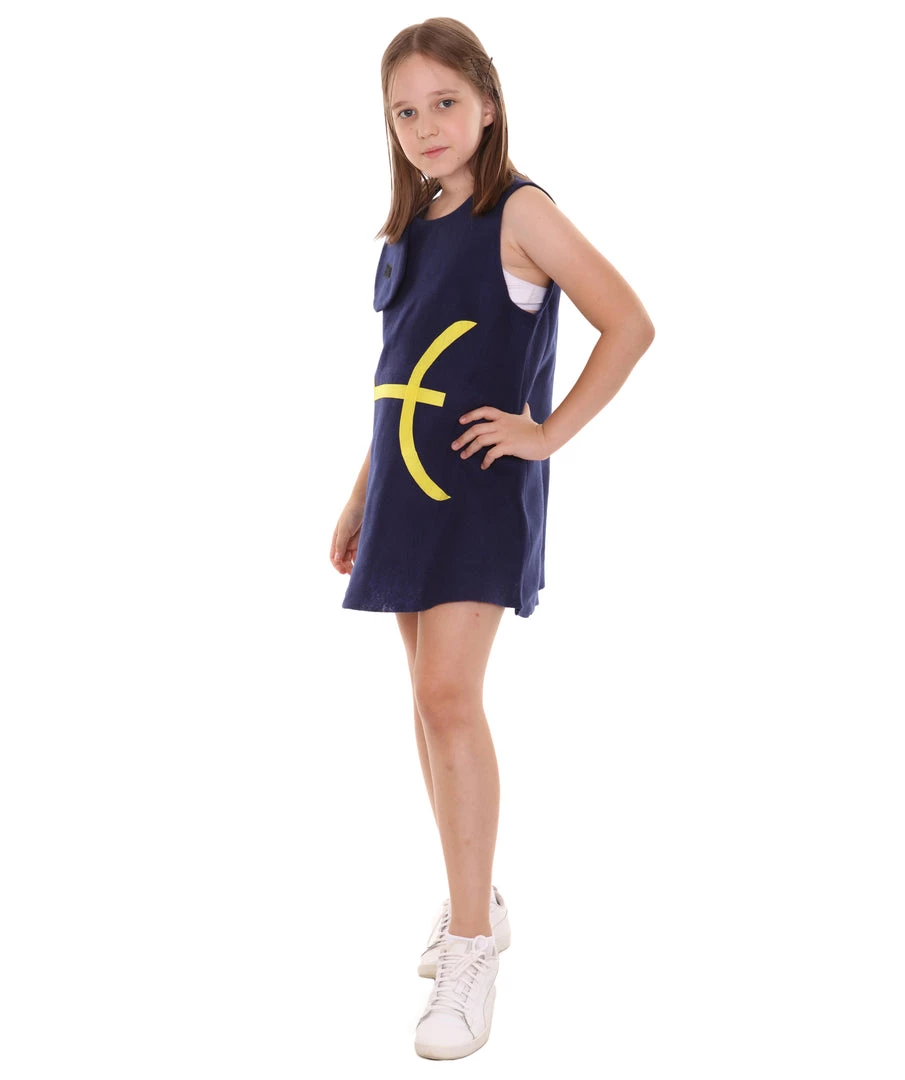 HPO Child's Girl 12 Constellation Of Pisces Party Troll Dress Costume | Blue Halloween Costume 3 HPO Child's Girl 12 Constellation Of Pisces Party Troll Dress Costume | Blue Halloween Costume