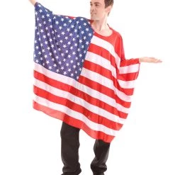FLAGWIGS Adult Men's USA Flag Tunic Sports Costume | Patriotic Multi Color Cosplay Costume