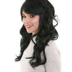 BC Women's Dark Green Color Curly Long Length Trendy Space Invader Wig 8 BC Women's Dark Green Color Curly Long Length Trendy Space Invader Wig