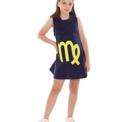 HPO Kids Child's Girl 12 Constellation Of Virgo Party Troll Dress Costume | Blue Halloween Costume