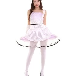 HPO Adult Women's Sexy French Maid Uniform Costume | Light Purple Cosplay Costume
