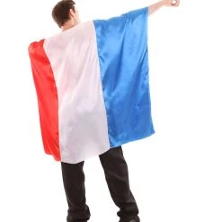 FLAGWIGS Adult Men's France Flag Tunic Sport Costume | Patriotic Multi Color Cosplay Costume