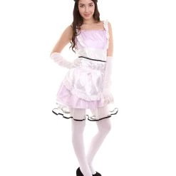 HPO Adult Women's Sexy French Maid Uniform Costume | Light Purple Cosplay Costume 15 HPO Adult Women's Sexy French Maid Uniform Costume | Light Purple Cosplay Costume