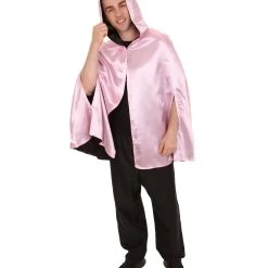 HPO Adult Men's Reversible Hooded Short Cape Costume | Multiple Color Options Halloween Costume