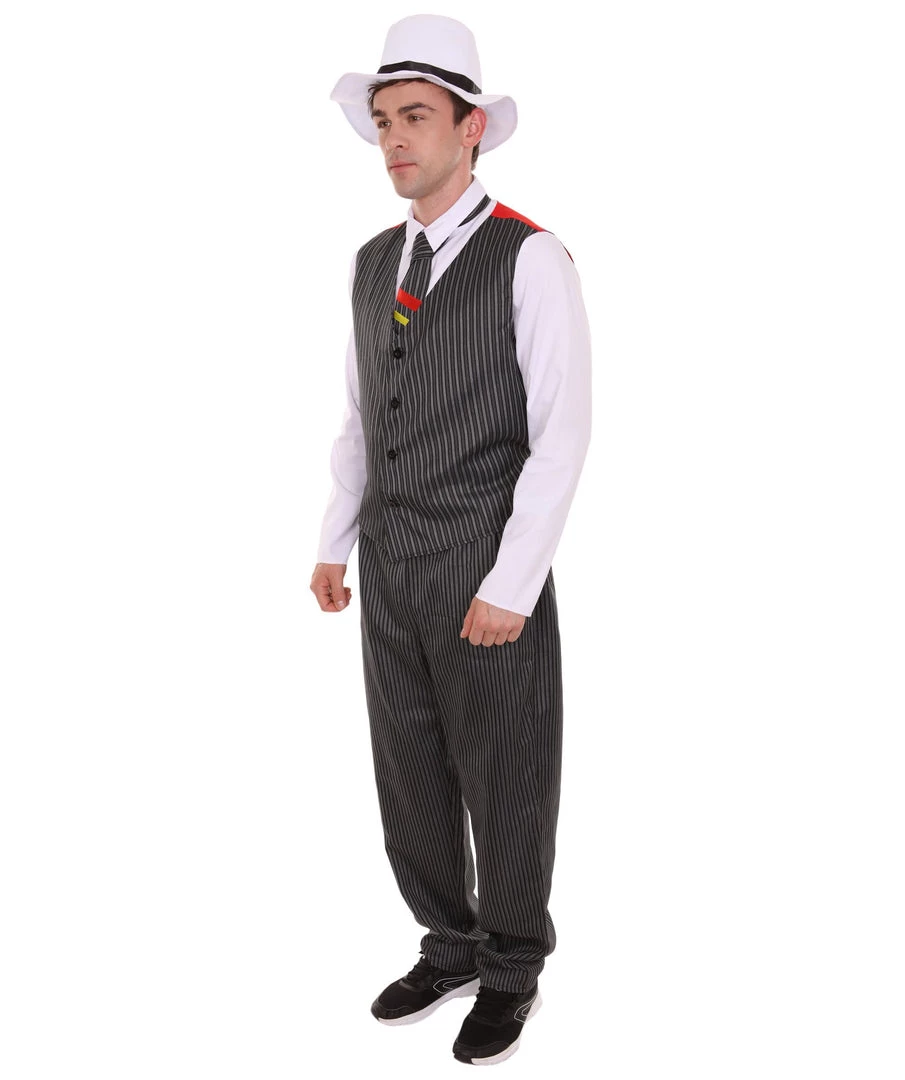 HPO Adult Men's Gangster Costume | Black,Red & White Cosplay Costume 3 HPO Adult Men's Gangster Costume | Black,Red & White Cosplay Costume