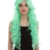 BC Women's Mint Green Color Curly Long Length Trendy Wig