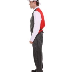 HPO Adult Men's Gangster Costume | Black,Red & White Cosplay Costume 12 HPO Adult Men's Gangster Costume | Black,Red & White Cosplay Costume