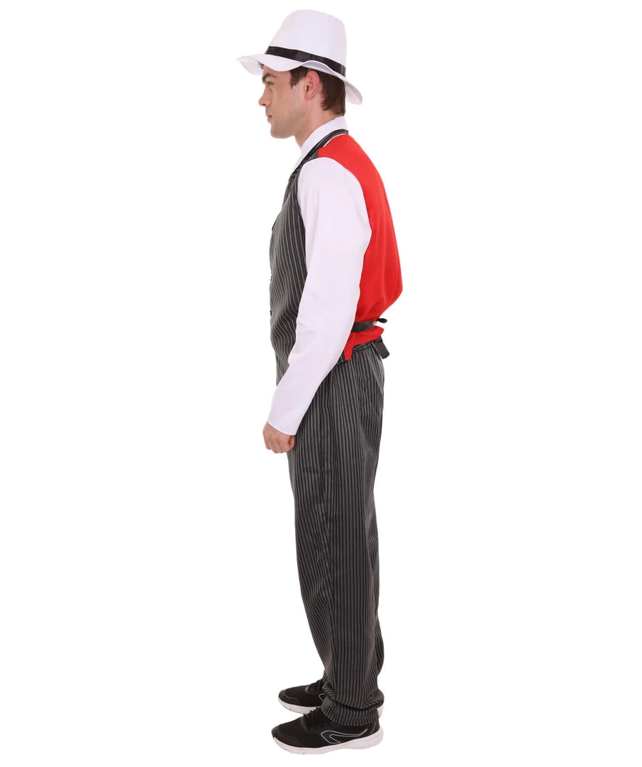 HPO Adult Men's Gangster Costume | Black,Red & White Cosplay Costume 4 HPO Adult Men's Gangster Costume | Black,Red & White Cosplay Costume
