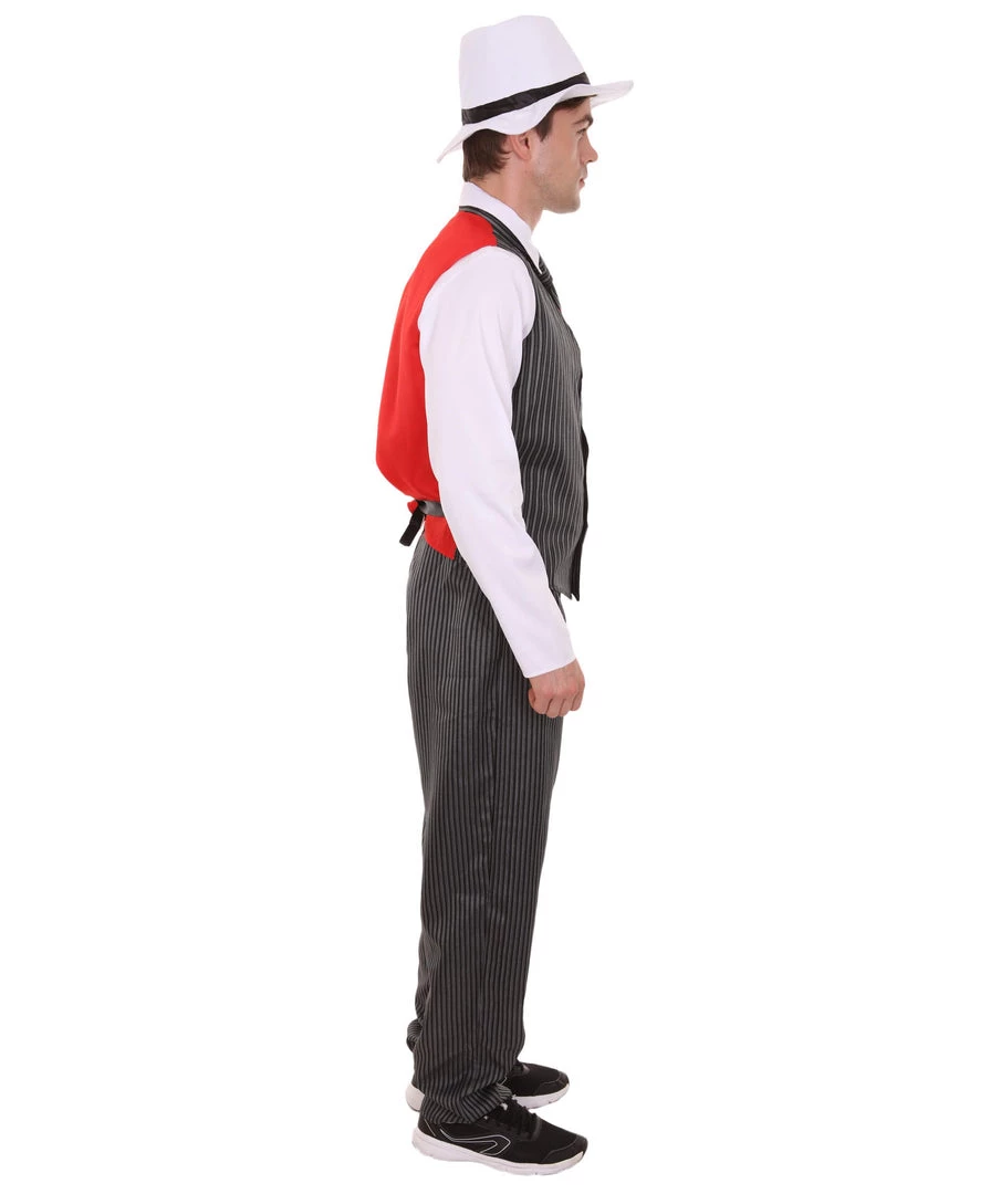 HPO Adult Men's Gangster Costume | Black,Red & White Cosplay Costume 6 HPO Adult Men's Gangster Costume | Black,Red & White Cosplay Costume