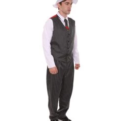 HPO Adult Men's Gangster Costume | Black,Red & White Cosplay Costume 15 HPO Adult Men's Gangster Costume | Black,Red & White Cosplay Costume
