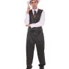 HPO Adult Men's Gangster Costume | Black,Red & White Cosplay Costume