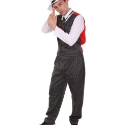 HPO Adult Men's Gangster Costume | Black,Red & White Cosplay Costume 16 HPO Adult Men's Gangster Costume | Black,Red & White Cosplay Costume