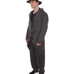 HPO Adult Men's Gangster Suit Costume | Black Halloween Costume