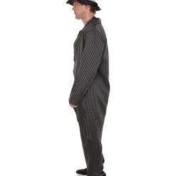 HPO Adult Men's Gangster Suit Costume | Black Halloween Costume