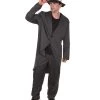 HPO Adult Men's Gangster Suit Costume | Black Halloween Costume