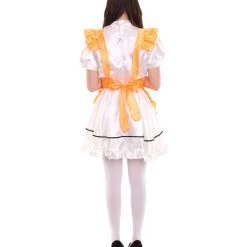 HPO Adult Women's Anime Cosplay French Maid Fancy Uniform Costume | Orange Cosplay Costume
