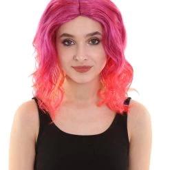 BC Sunset Soiree | Women's Red Color Curly Shoulder Length Trendy Sunset Soiree Wig