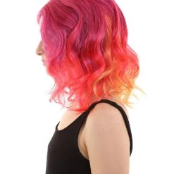 BC Sunset Soiree | Women's Red Color Curly Shoulder Length Trendy Sunset Soiree Wig
