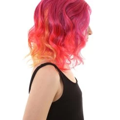 BC Sunset Soiree | Women's Red Color Curly Shoulder Length Trendy Sunset Soiree Wig