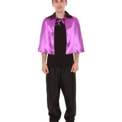 HPO Adult Men's Vampire Cape | Light Purple & Black Halloween Costume