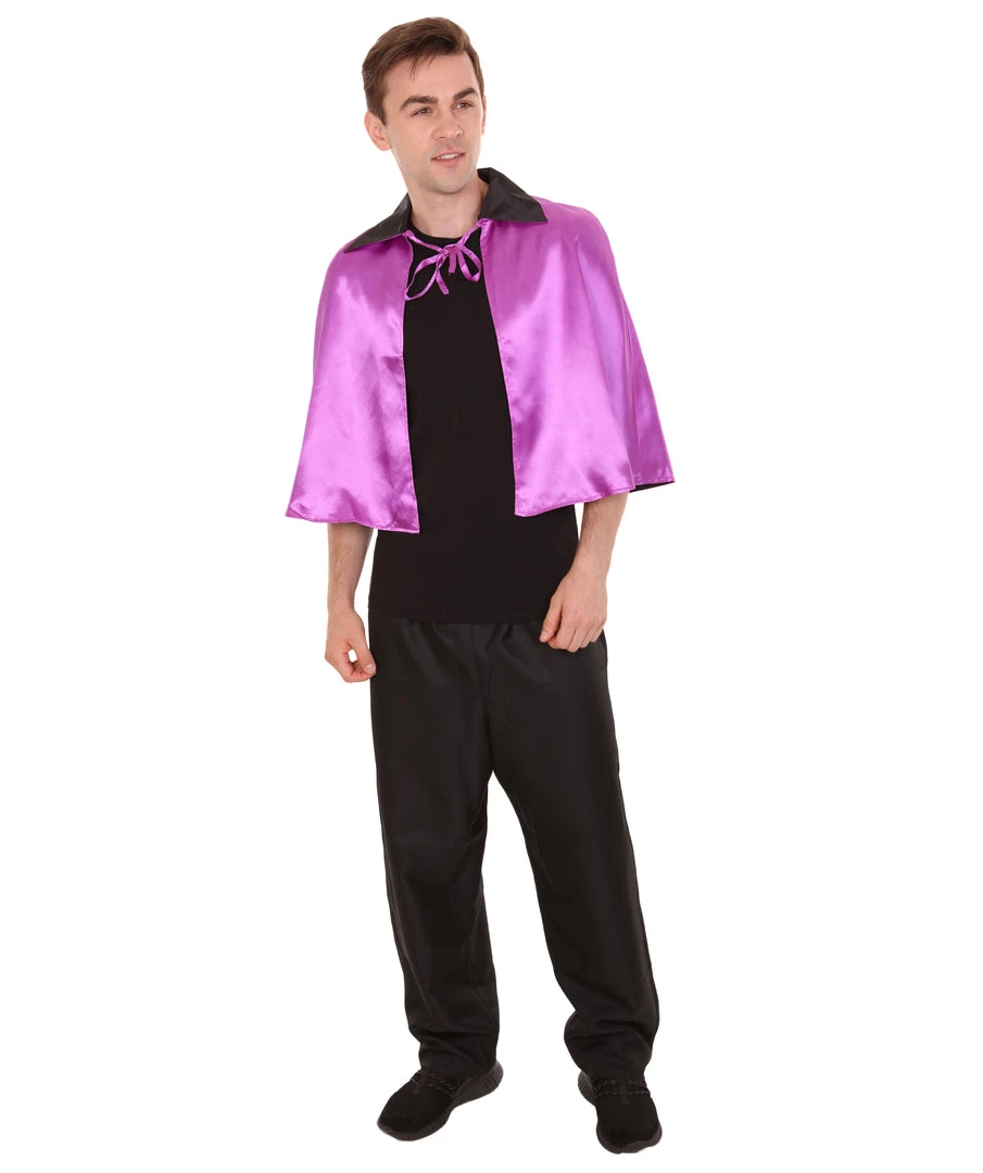HPO Adult Men's Vampire Cape | Light Purple & Black Halloween Costume 1 HPO Adult Men's Vampire Cape | Light Purple & Black Halloween Costume