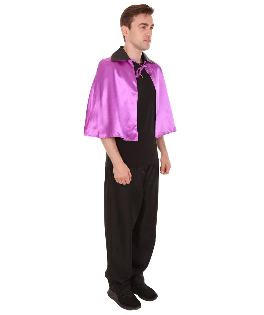 HPO Adult Men's Vampire Cape | Light Purple & Black Halloween Costume 4 HPO Adult Men's Vampire Cape | Light Purple & Black Halloween Costume