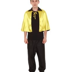 HPO Adult Men's Vampire Cape | Gold & Black Halloween Costume