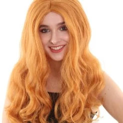 BC Adult Women's Orange Color Wavy Medium Length Trendy Wig