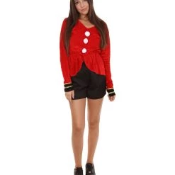 HPO Adult Women's Circus Ringmaster Funny Costume | Red & Black Halloween Costume