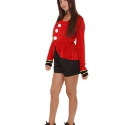 HPO Adult Women's Circus Ringmaster Funny Costume | Red & Black Halloween Costume