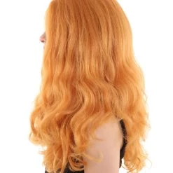 BC Adult Women's Orange Color Wavy Medium Length Trendy Wig