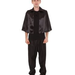 HPO Adult Men's Black Vampire Cape Costume | Black Halloween Costume