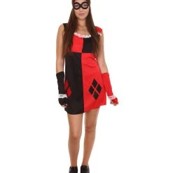 HPO Adult Women's Diamonds Poker Dress Costume| Black And Red Cosplay Costume