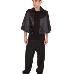 HPO Adult Men's Black Vampire Cape Costume | Black Halloween Costume