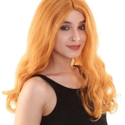 BC Adult Women's Orange Color Wavy Medium Length Trendy Wig