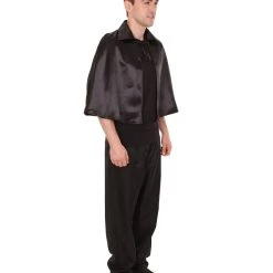 HPO Adult Men's Black Vampire Cape Costume | Black Halloween Costume
