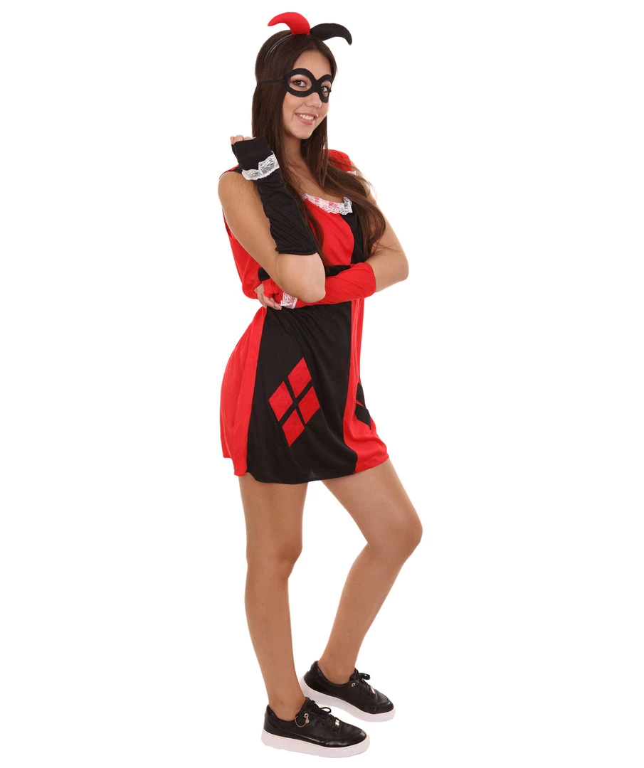 HPO Adult Women's Diamonds Poker Dress Costume| Black And Red Cosplay Costume 7 HPO Adult Women's Diamonds Poker Dress Costume| Black And Red Cosplay Costume