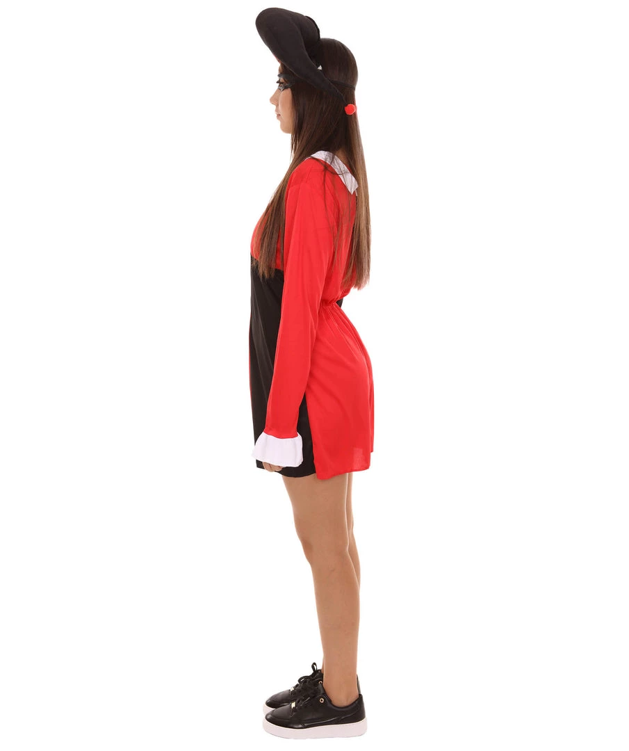 HPO Adult Women's Clubs Poker Dress Costume | Black & Red Cosplay Costume 4 HPO Adult Women's Clubs Poker Dress Costume | Black & Red Cosplay Costume