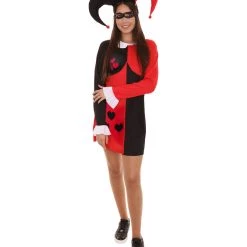 HPO Adult Women's Hearts Poker Dress Costume | Black And Red Cosplay Costume
