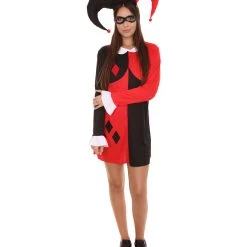 HPO Adult Women's Hearts Poker Dress Costume | Black And Red Cosplay Costume
