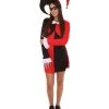 HPO Adult Women's Hearts Poker Dress Costume | Black And Red Cosplay Costume