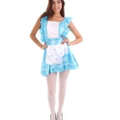HPO Adult Women's Naught French Maid Uniform Costume | Medium Blue Cosplay Costume
