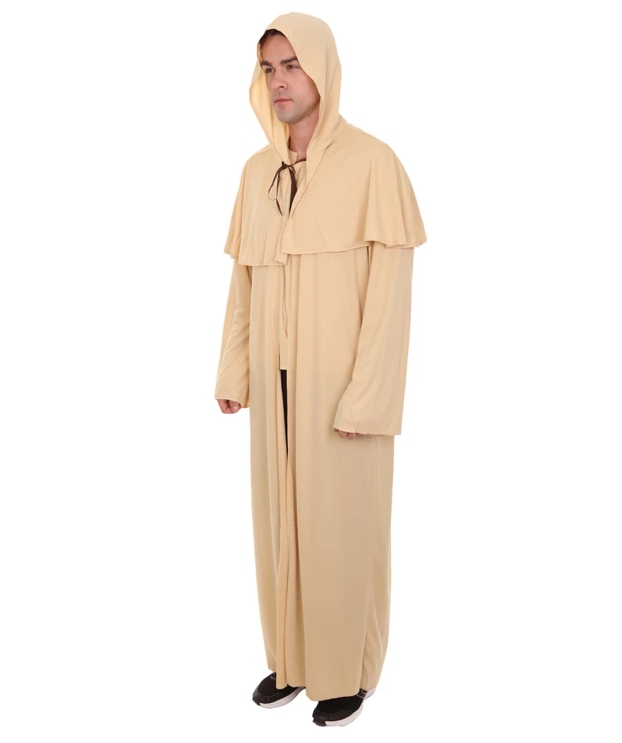 HPO Adult Men's Wizard Robe Storybook & Fairytale Costume | Light Brown Halloween Costume 3 HPO Adult Men's Wizard Robe Storybook & Fairytale Costume | Light Brown Halloween Costume